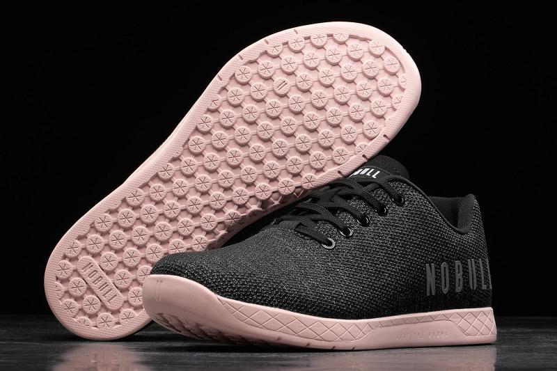 Black Nobull Heather Dusty Rose Men's Trainers | CA G1517S